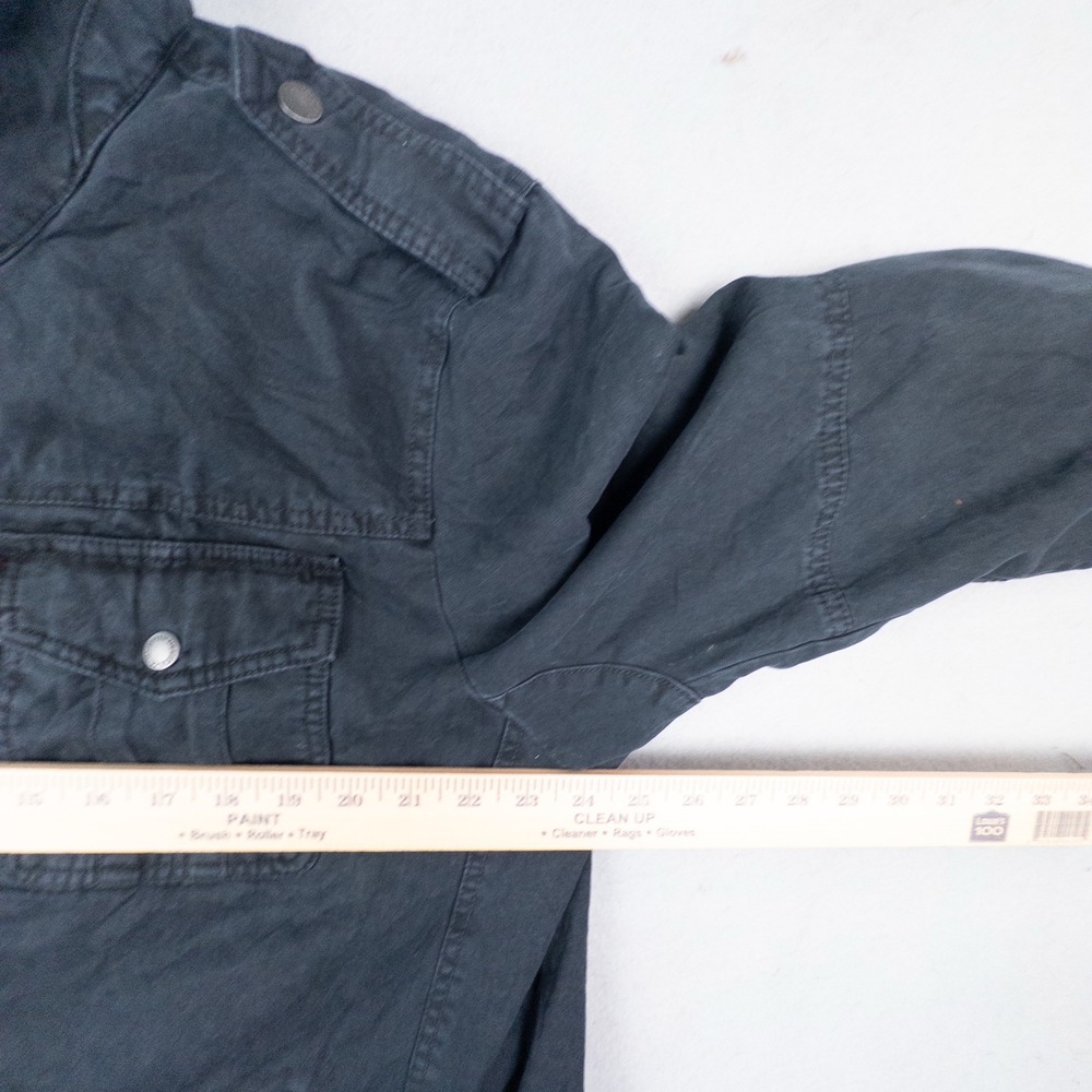 Levi Strauss Mens XL Military Field Jacket Washed Black Cotton Utility Coat - Picture 7 of 15